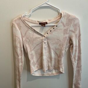 Women's Pink Long Sleeve Camo Top